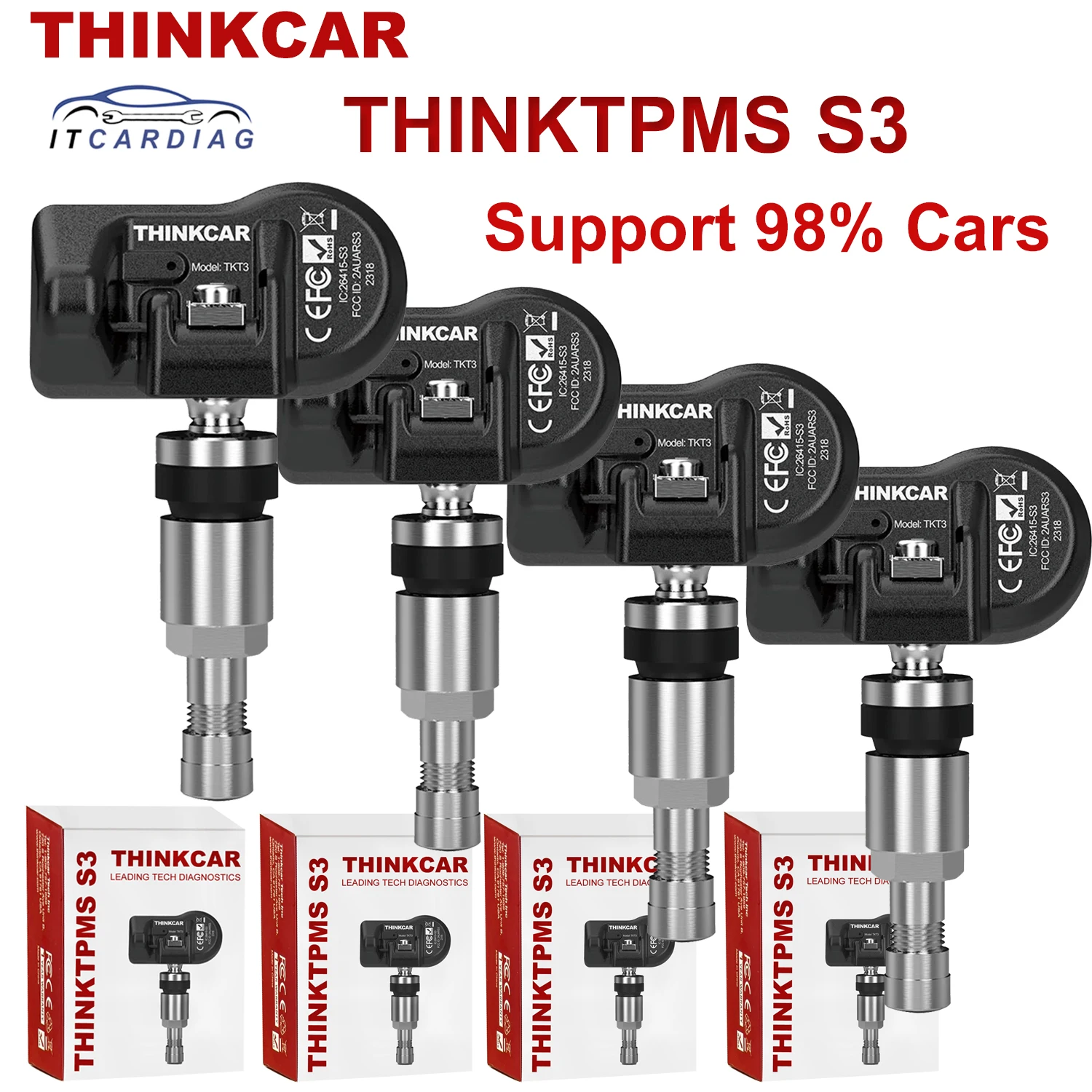 THINKCAR S3 THINKTPMS S3 Upgrade of S2 TPMS Sensor S3 315MHz 433MHz Universal Sensor Automotive Mechanical Workshop Tools TPMS