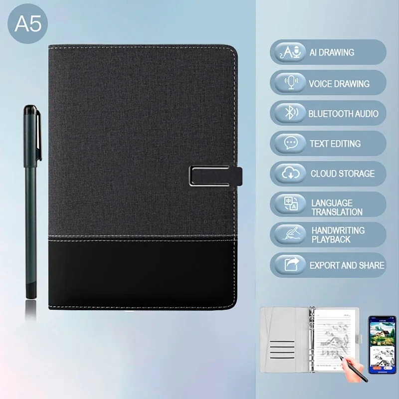 

Smart AI Paper Screen Synchronous Notebook Set bluetooth Connection Design Painting Handwriting Electronic Book Smart Pen