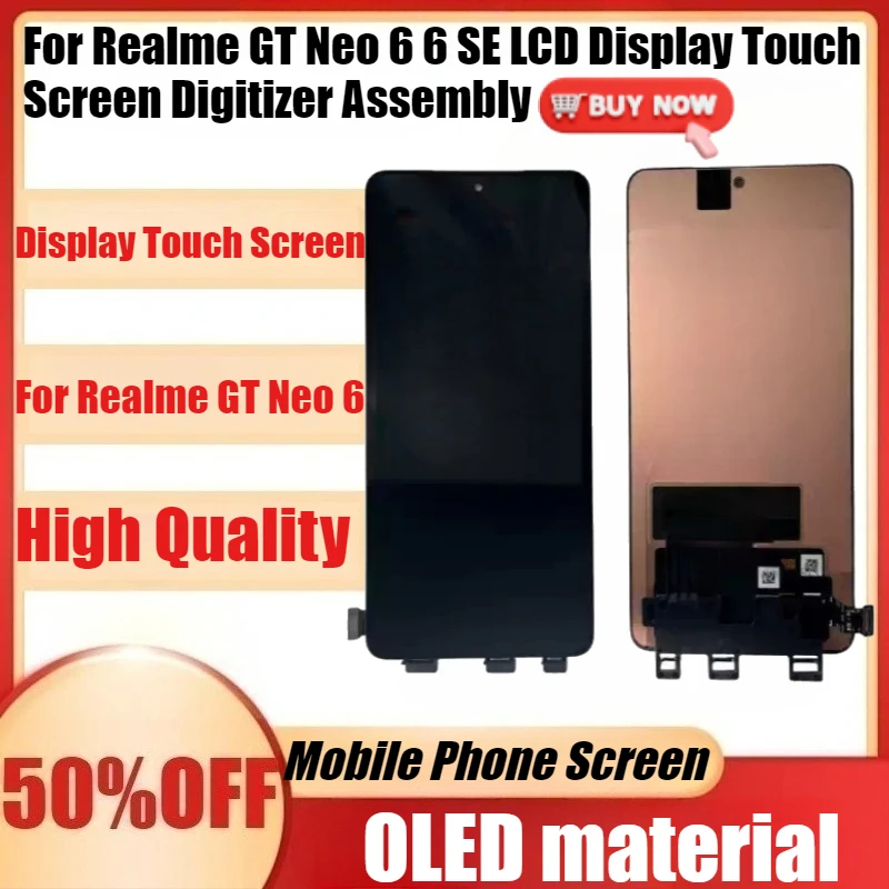 

New OLED Display Touch Screen For Realme GT Neo 6 6SE LCD Display Touch Screen Digitizer Assembly For Realme GT Neo 6 SE
