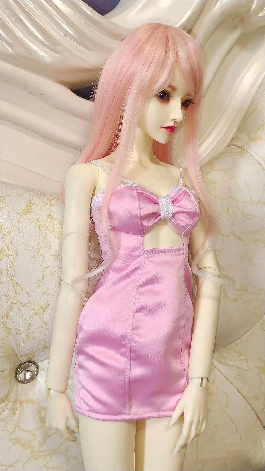 

Fashion 1/6 1/4 1/5 1/3 BJD Doll Clothes, White Blue Pink Dress Slim-Fit Clothes Free Shipping