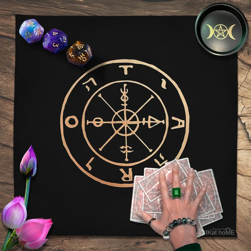 Spiritual Runes Board Game Tarot Tabcloth Velvet Altar Cloth Oracle Card Pad Divination Prophecy Prediction Witchcraft Astrology