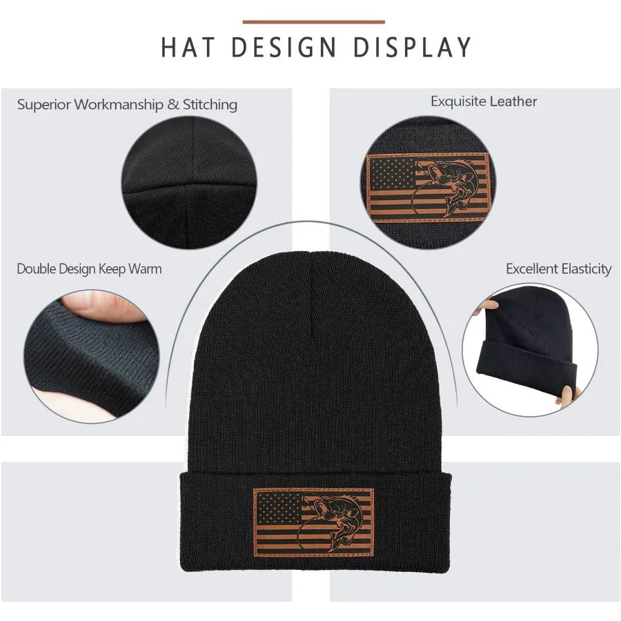 الرجال قبعة الشتاء متماسكة قبعة هدايا لأبي الزوج الجد عيد الأب عيد الميلاد هدايا عيد الميلاد قبعات الجمجمة #4