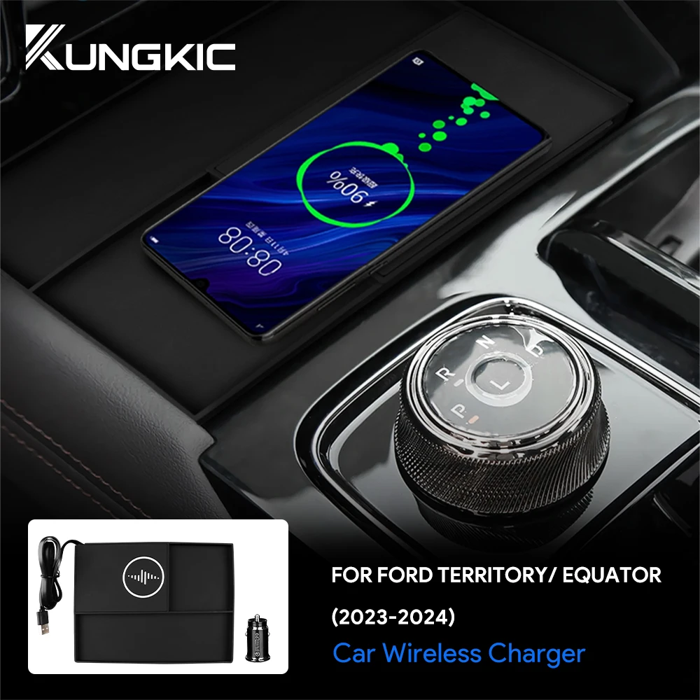 

Car Wireless Board Mobile Phone Charger Holder For Ford Territory Equator 2023 2024 15W Fast Charging Accessory Left-hand Drive