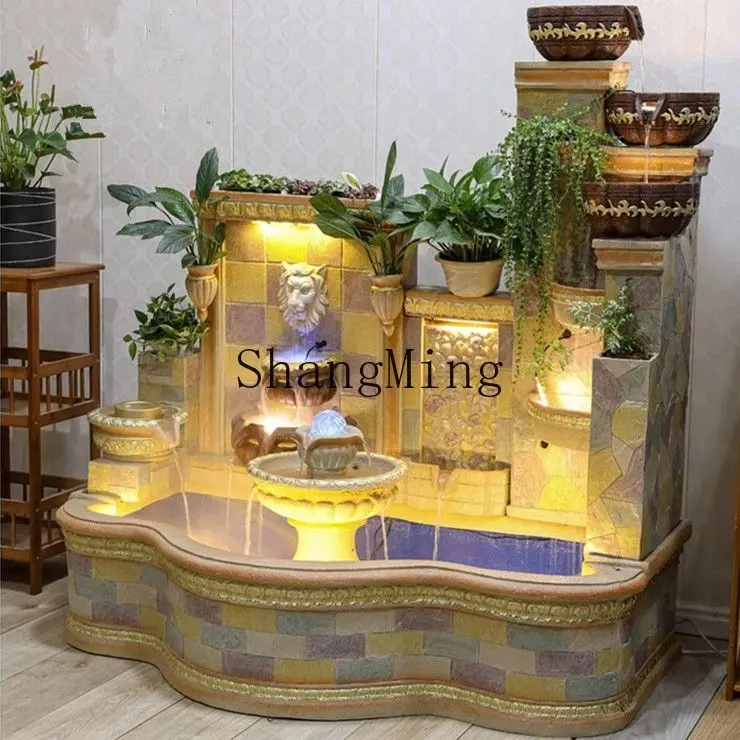 SM جديد نافورة الماء الجري غرفة المعيشة خزان الأسماك الديكور داخلي شرفة محظوظة بركة السمك المناظر الطبيعية زخرفة