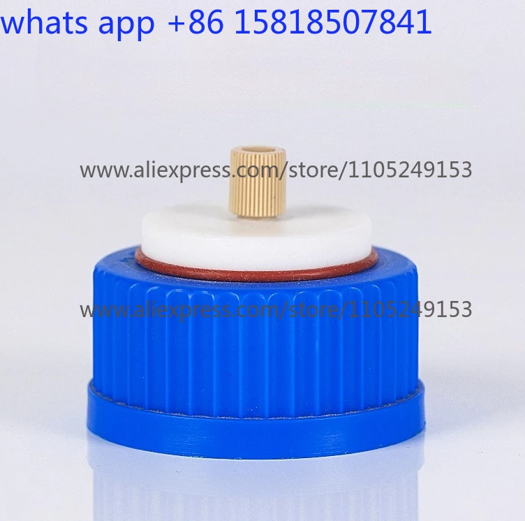 

With PEEK connector Mobile phase solvent bottle cap GL45 Universal lid blade ring
