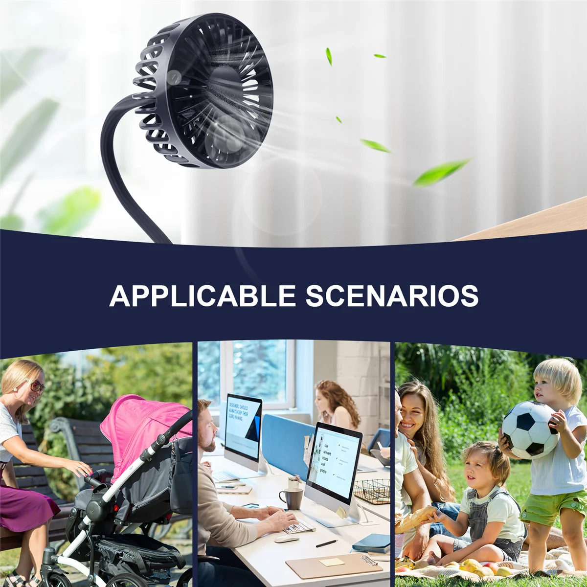 

Portable Mini Clip Stroller Fan,3 Speeds Settings,Flexible Bendable Usb Rechargeable Battery Operated Quiet Desk Fan For