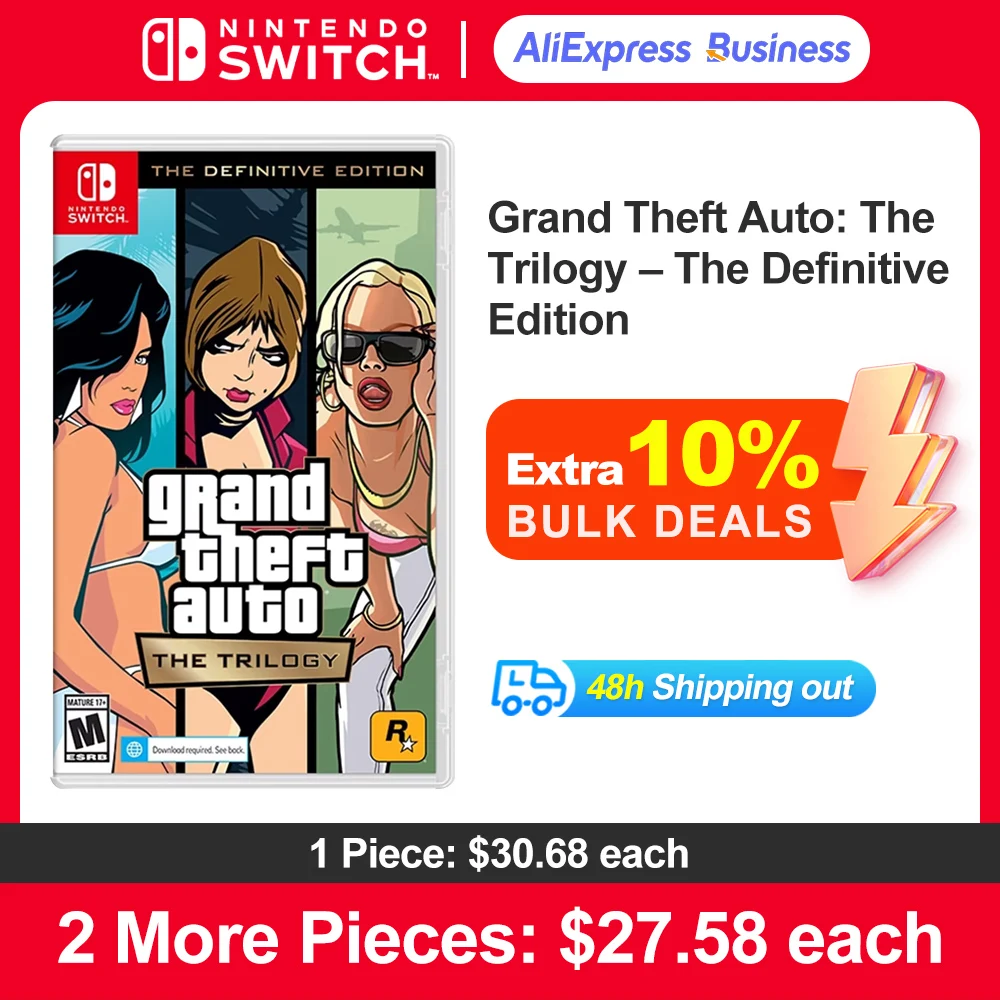 Grand Theft Auto The Trilogy The Definitive Edition Nintendo Switch Game Deals Original Physical Game Card for Switch OLED Lite