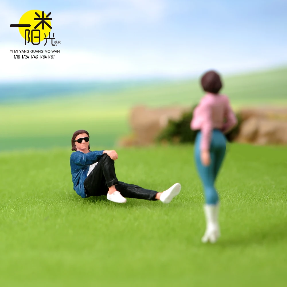 

Painted Miniatures 1/18 1/24 1/43 1/64 1/87 A Relaxed Man With Long Hair And Sunglasses Figure Model Toys Gift View Decoration