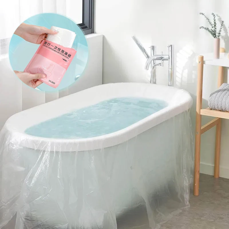 Disposable Bathtub Liner Portable Bathtub Cover Waterproof Bath Tub Protective Film Home Hotel Travel Bathroom Accessories