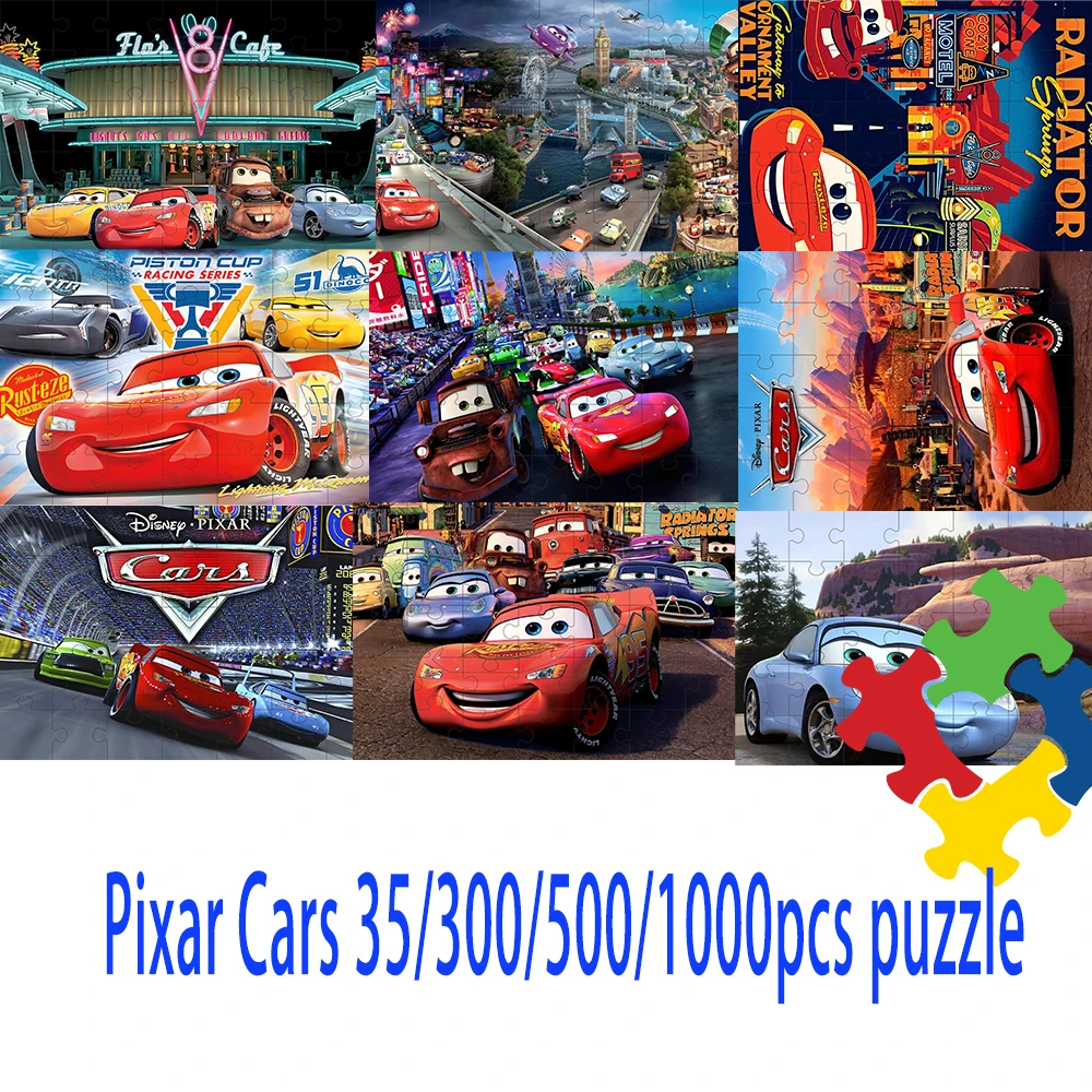 

Pixar Cars 35/300/500/1000pcs puzzle wooden onePiece Puzzles for Adults childrenEducational Toys Gifts