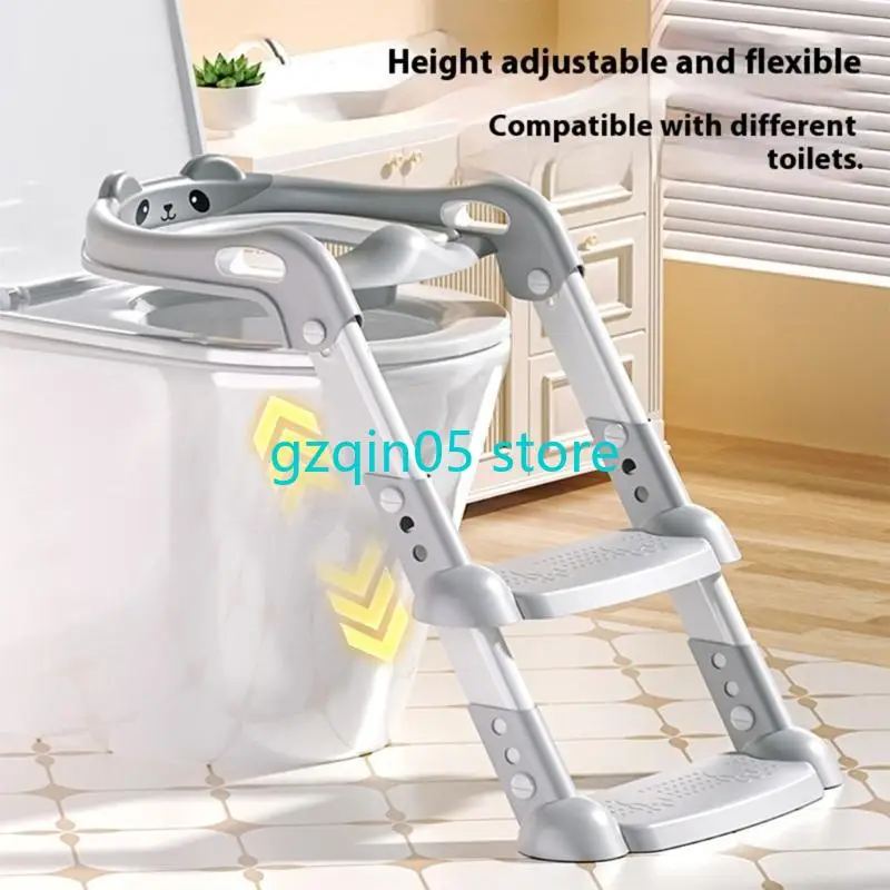 H055 banco higiênico para bebê com altura ajustável, com degraus largos e antiderrapantes, design dobrável, treinador penico