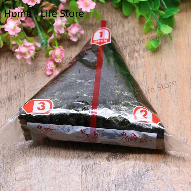 

100Pcs Food Grade Double Layers Japanese Triangle Rice Ball Seaweed Onigiri Wrappers Sushi Bento Disposable Packing Bags