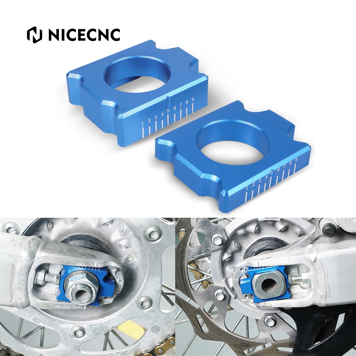 

NICECNC For Yamaha YZ250F 2012-2023 YZ450F 2010-2023 YZ 250F 450F YZF 250 450 Motocross Rear Axle Block Chain Adjuster 2022 2021