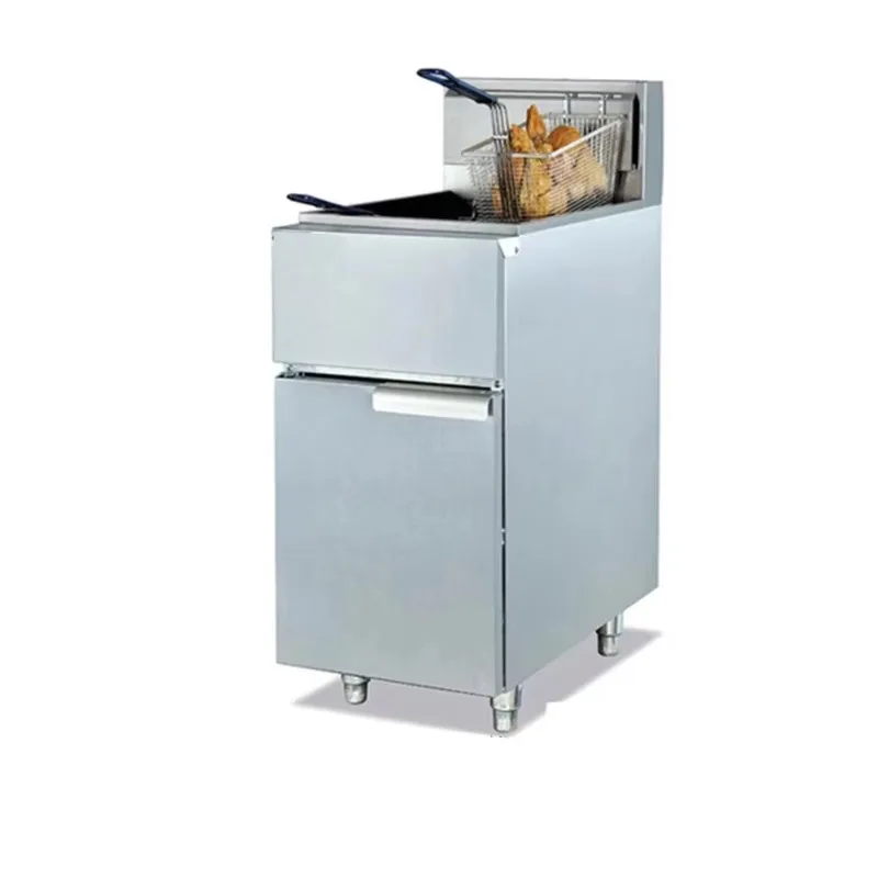 

Профессиональная коммерческая промышленная фритюрница с 1 баком и 2 корзинами большой емкости для глубокого газа