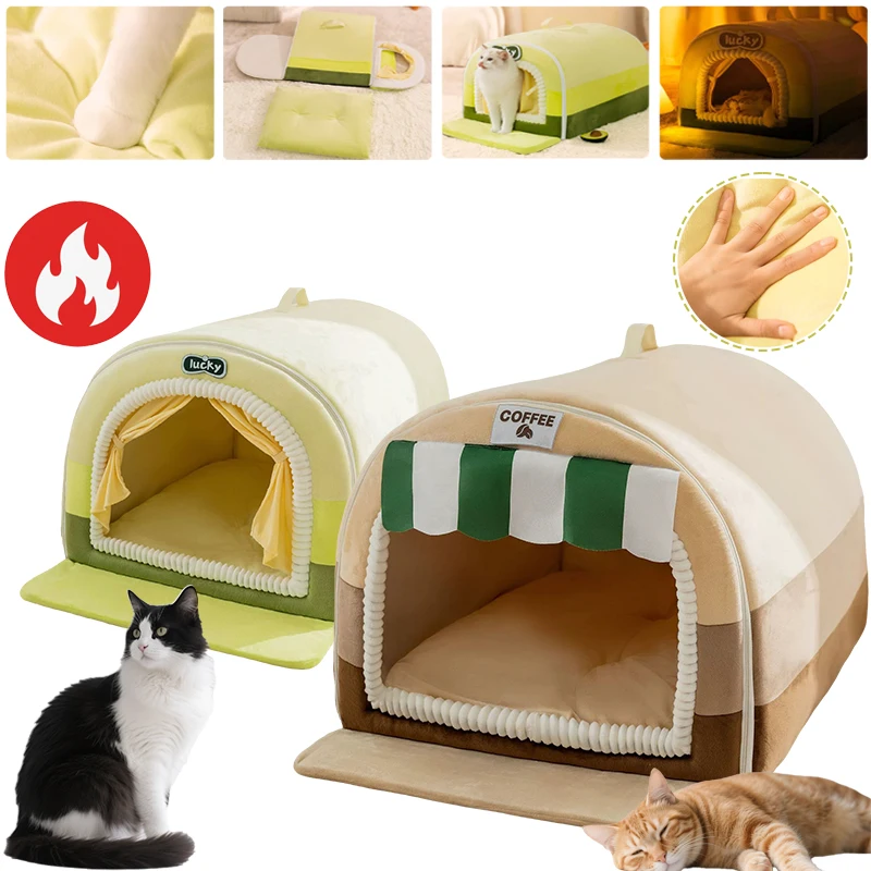 

2025 Warm and Windproof Dog House Soft and Comfortable Cat Nest Portable House Puppy Kitten Nest Pet Supply All Season Cama Gato