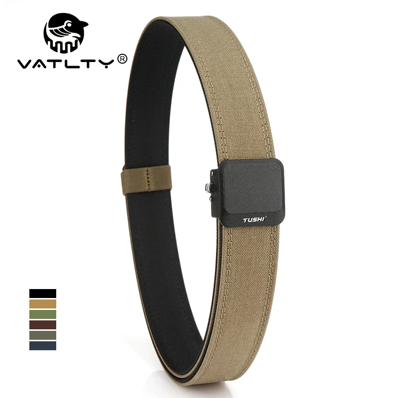 

VATLTY Strong Casual Belt for EDC Metal Automatic Buckle Tactical Outdoor Belt Tight Nylon Rigid Girdle Men's Military belts