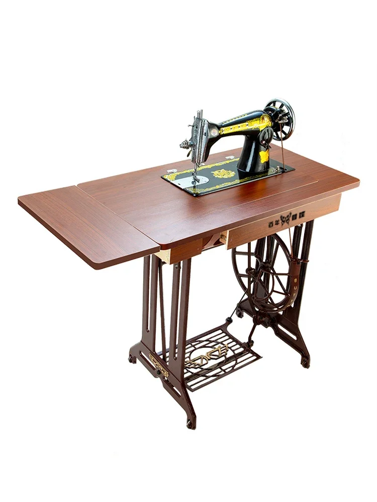 Shanghai Butterfly brand household old-fashioned sewing machine authentic foot-pedal manual tailor head can eat electric thick