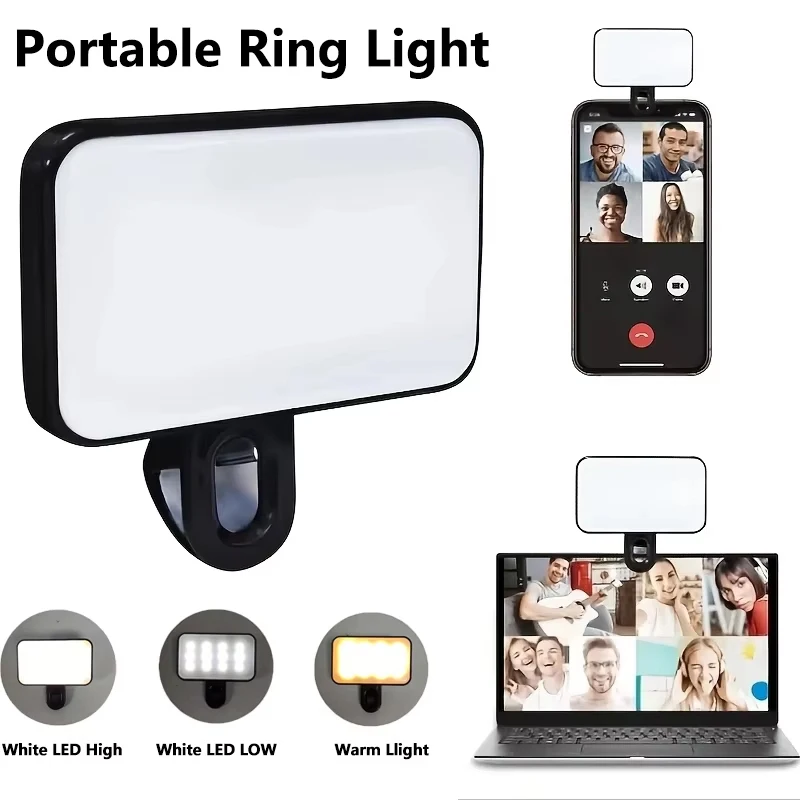 

Светодиодный видеосвет с креплением-клипсой, портативный, для фото- и видеосъемки, 6000-12000K, двухцветное освещение, холодный шток для крепления, для DSLR-камер, видеокамер, GoPro, видеоблогов