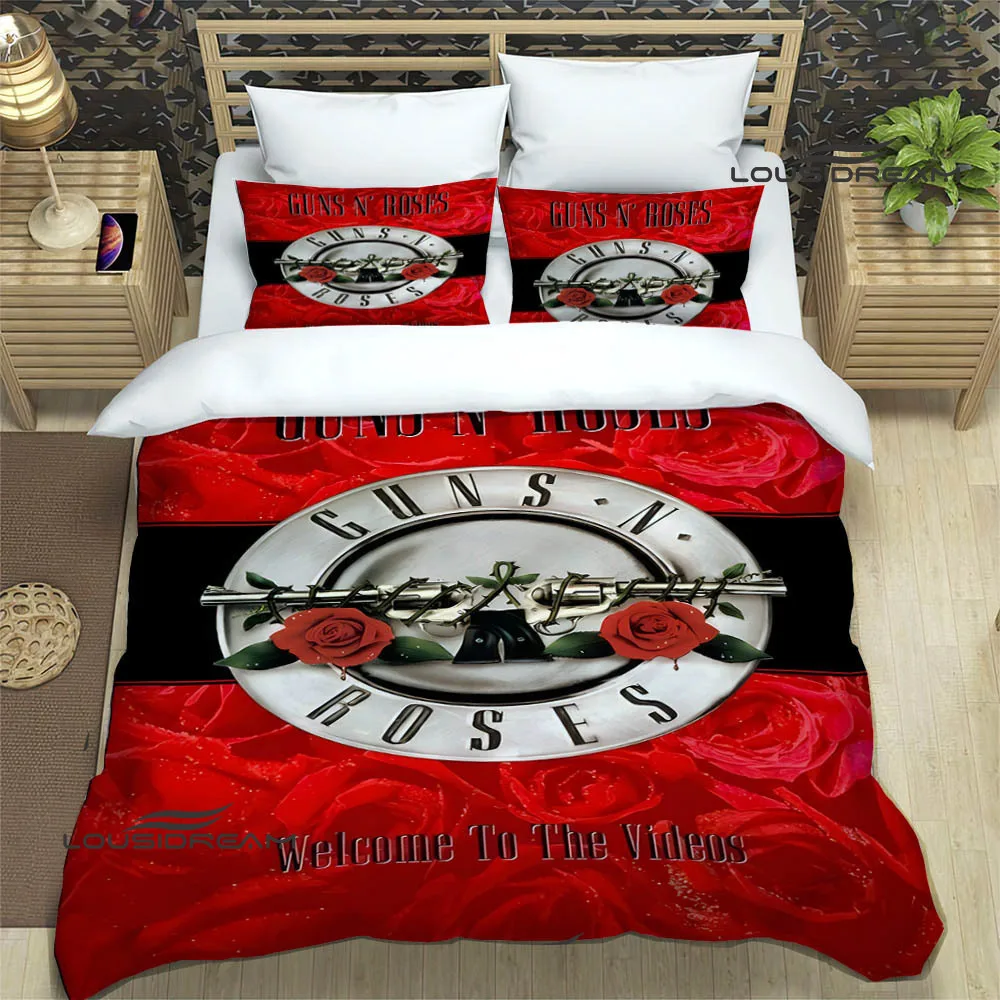 Guns n\'roses band retro Bedding Sets exquisite bed supplies set duvet cover bed comforter set bedding set luxury birthday gift