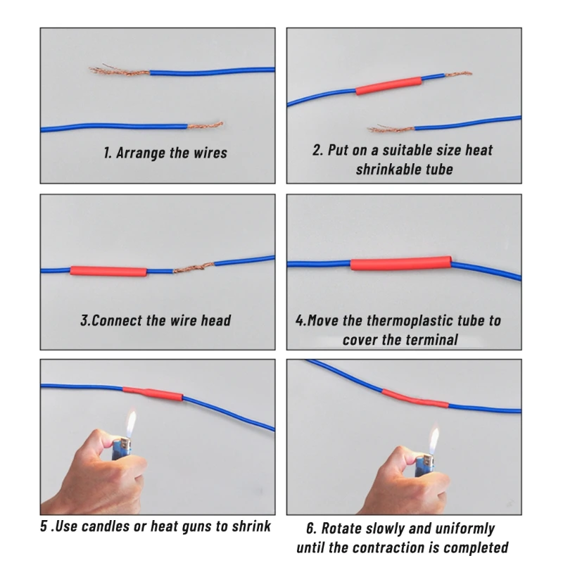 1185 164 Pcs Electric Insulation Heat Shrink Tube Wire Shrink Wrap Assortment Eco-Friendly Material Easy to Use 8 Sizes