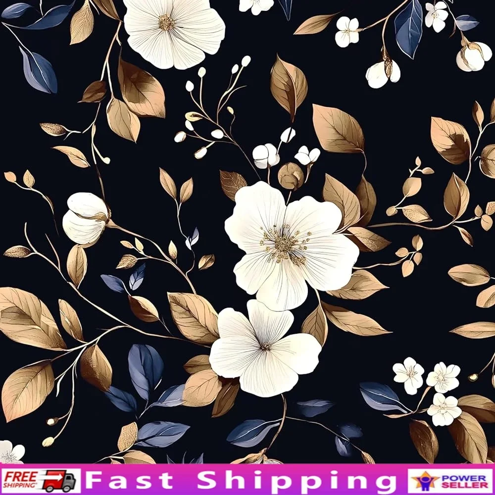 

Темные цветочные обои, водонепроницаемые, винтажные, с сусальным золотом, декоративная контактная бумага, гладкие поверхности, дизайн домашнего интерьера