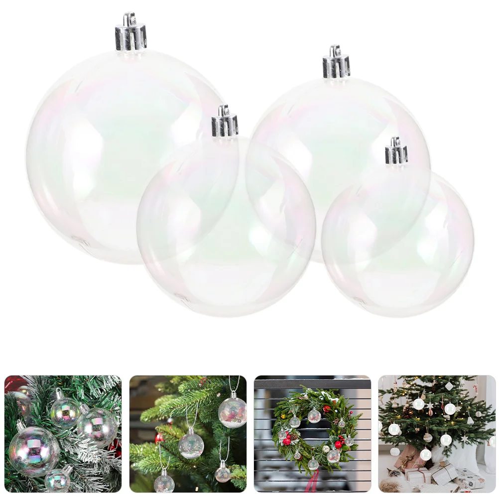 

40 PCS Bubble Symphony Ball Christmas Ornaments Tree Hanging Balls Fillable Drink Baubles Plastic Clear