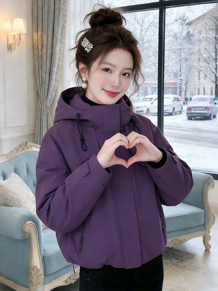 

Модная женская зимняя куртка из хлопка с утеплителем, на флисовой подкладке, класса люкс, для уличного стиля