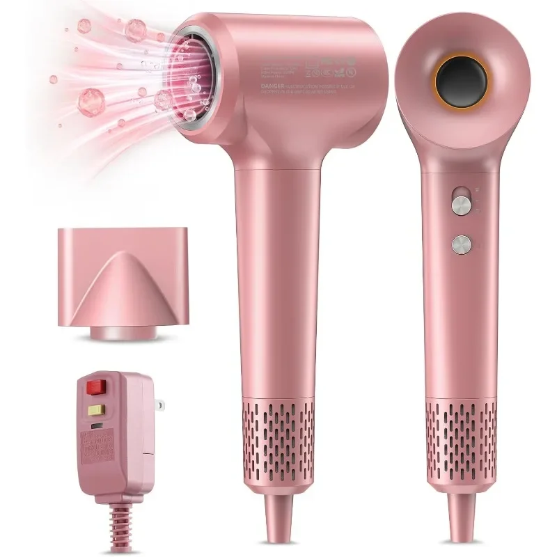 

HZD Ionic Hair Dryer, High-Speed Blow Dryer Motor for Fast Drying Low Noise, Magnetic Nozzle for Home Travel Salon