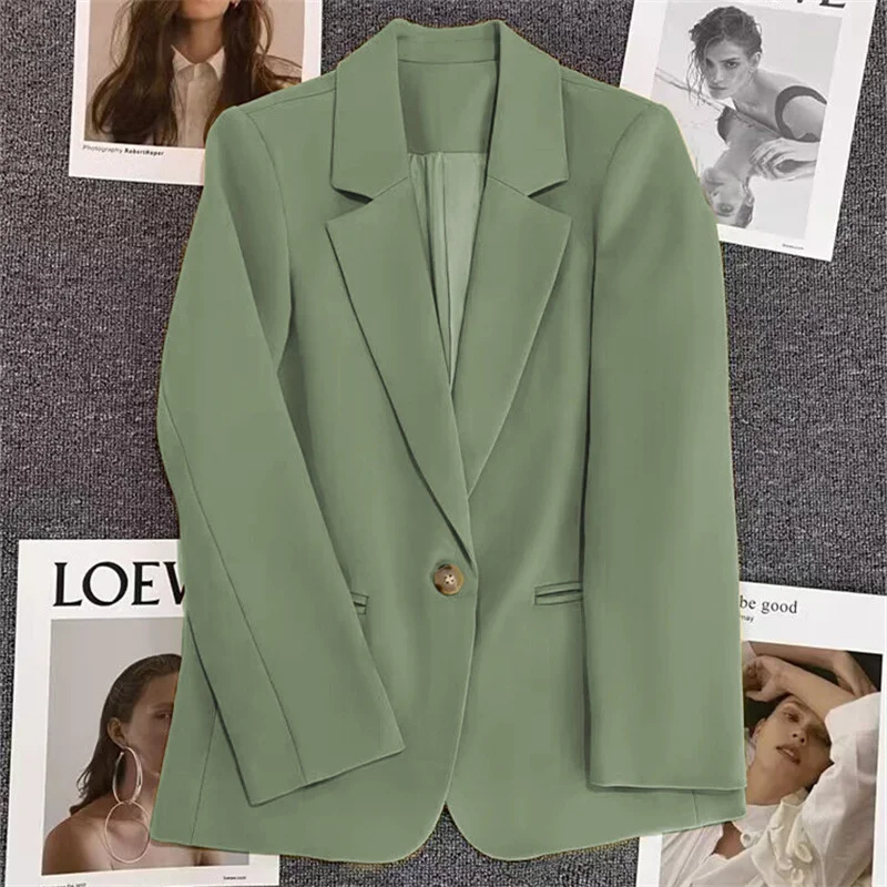 Office Ladies Formal Blazer Female Business Wear Slim Jacket Spring Autumn Coat Single Button Long Sleeve Suit Women Outerwear