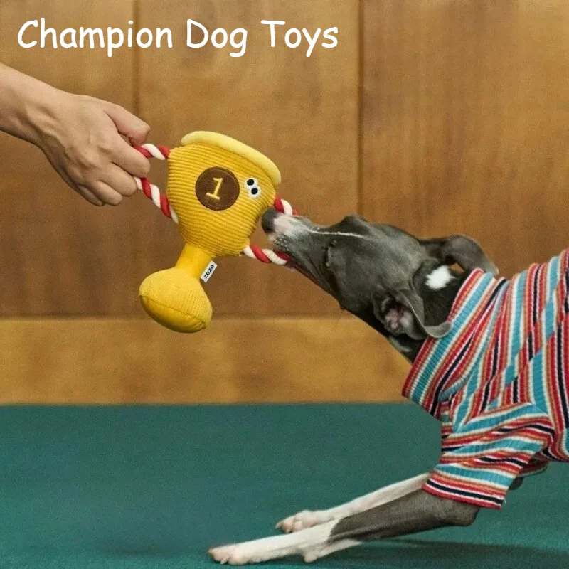 

Pet Toy Tug-of-War Trophy Style, Bite Resistant, Suitable For Cats And Dogs，Sound-producing