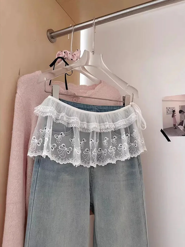 Lace Butt Curtain Women's Autumn Winter Inner Wear Hem Skirt Curtain Shark Pants Base Layer Tool Half Skirt Korean Style Commute