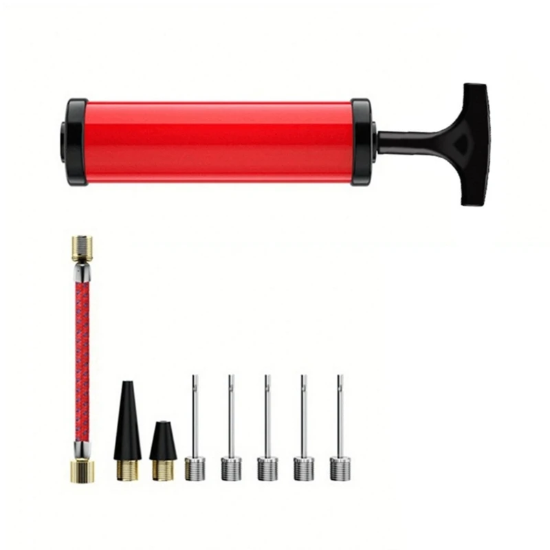 Air Pumps Inflator with Needle Nozzle Extension Hoses Hand Pumps for Exercise Sports Ball, Basketball, Swim Inflatables