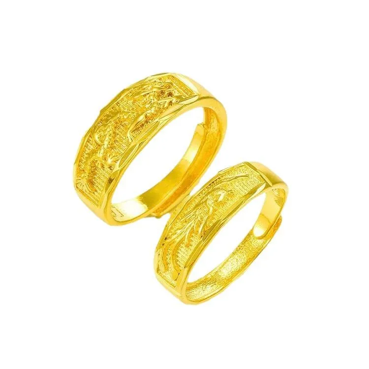 خاتم تنين ذهبي عالي الجودة AU999 عيار 24 قيراط وخاتم فينيكس! تتكيف مع الحياة اليومية، نسخة عصرية من الأنماط التقليدية #5