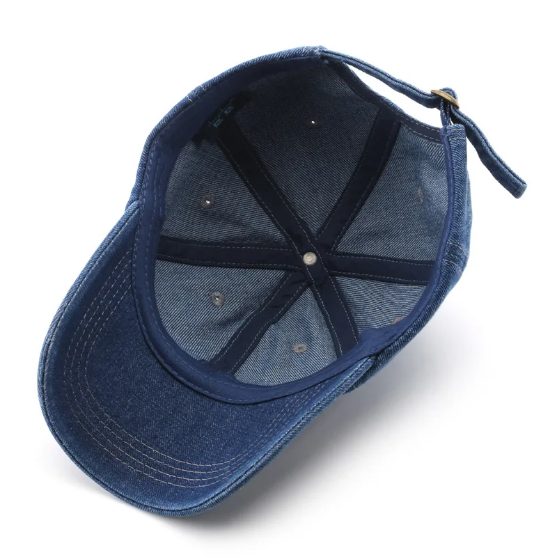 D & T-gorra de béisbol de tela vaquera para hombre y mujer, protector solar Simple, ajustable, transpirable, informal, 2022