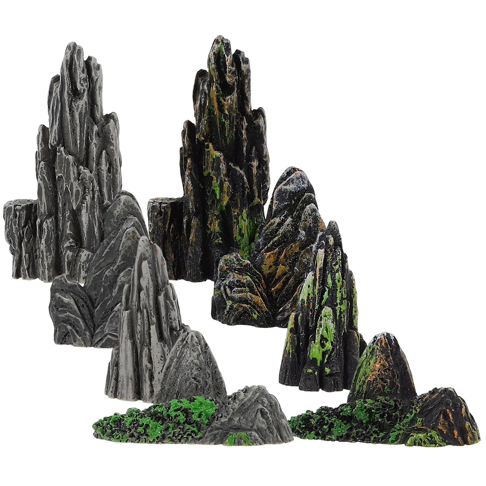 

8 Pcs Miniature Micro Landscape Resin Rockery Statue Bonsai Landscaping Decoration