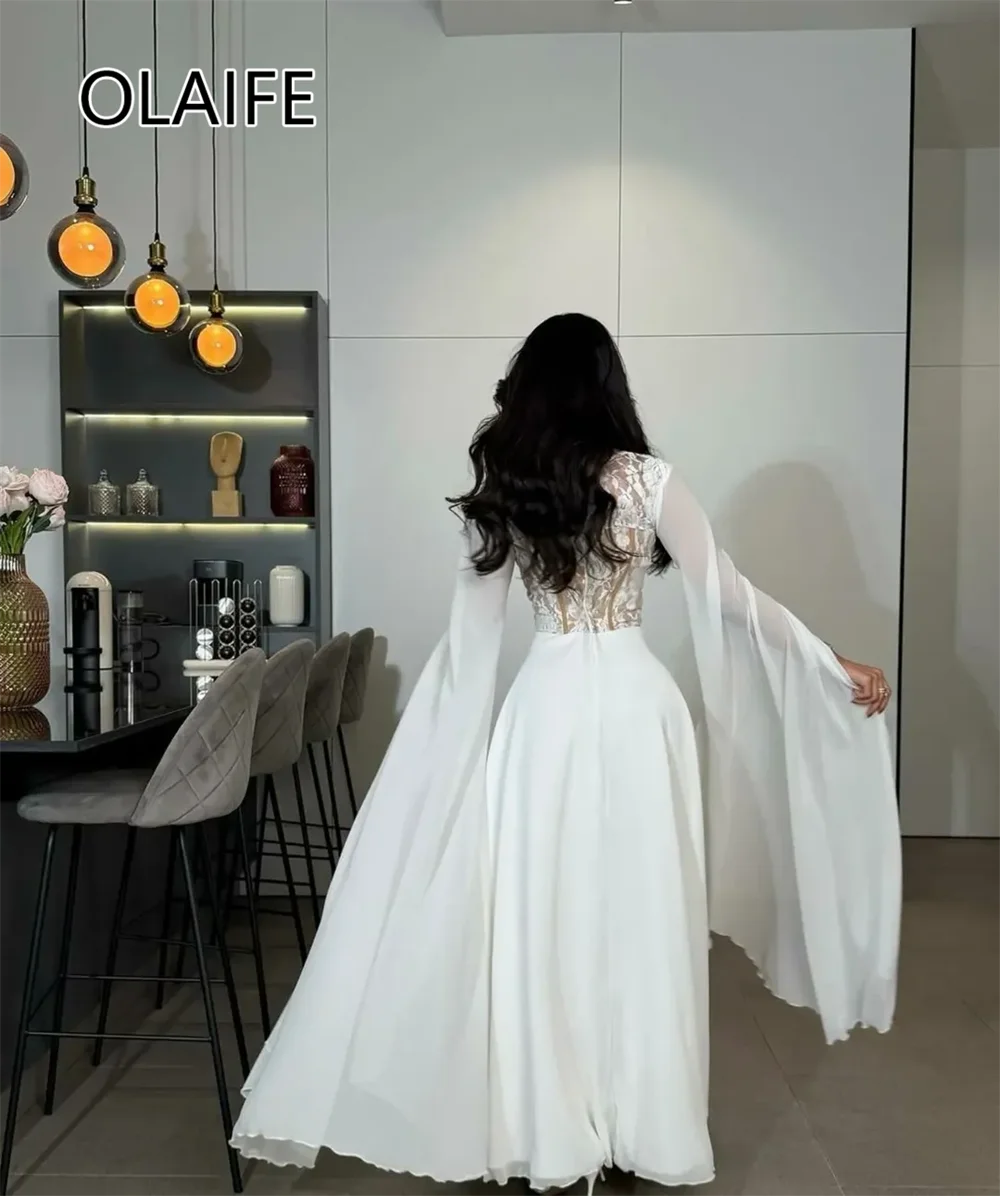 فستان شيفون رسمي أنيق بياقة على شكل قلب فستان عربي سعودي مشد دانتيل على شكل حرف a بطول الأرض فساتين سيهر مخصصة مع كيب