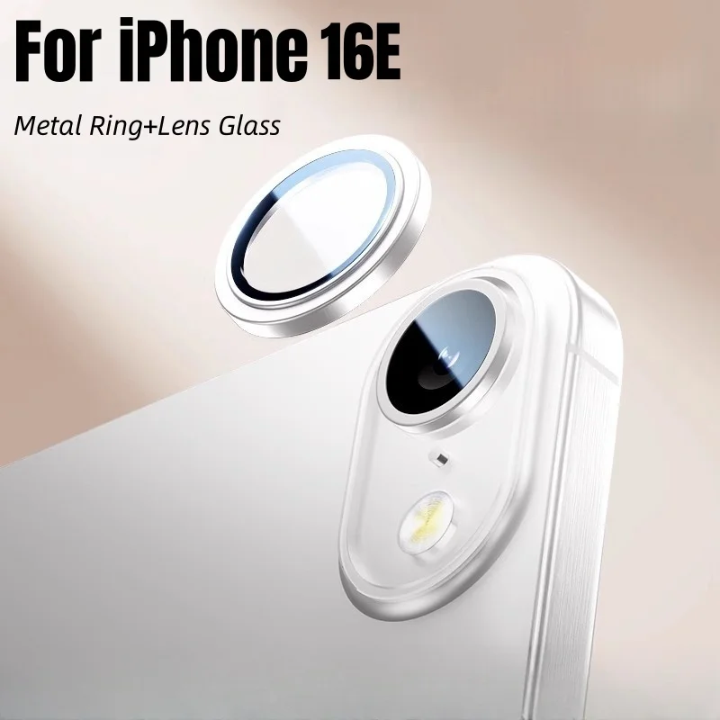 Alloy Camera Protector For iPhone 16E 2025 Metal Ring Lens Tempered Glass Back Lens Cover Protective Cap