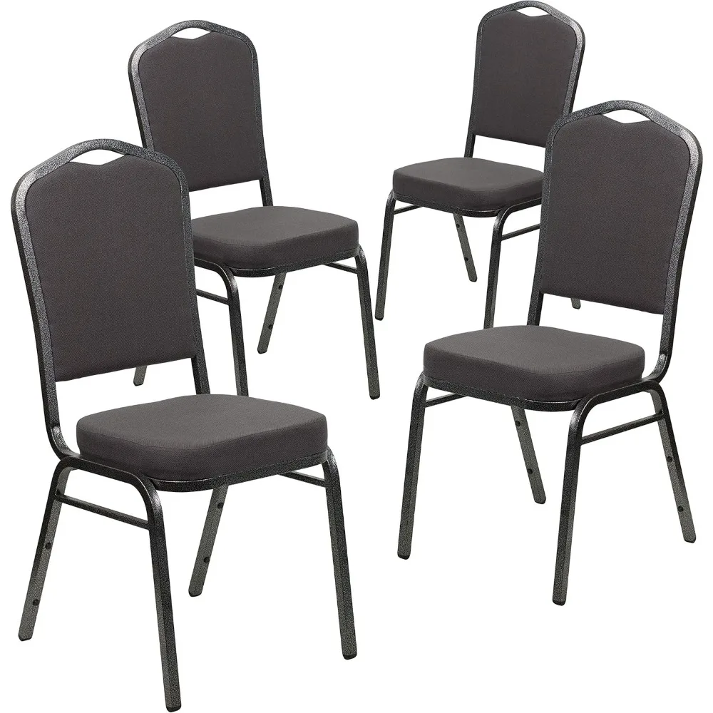 Chaises empilables rembourrées à dossier couronne de la série Hercules, chaises de banquet et rigourcommerciaux avec sièges et dos rembourrés, lot de 4