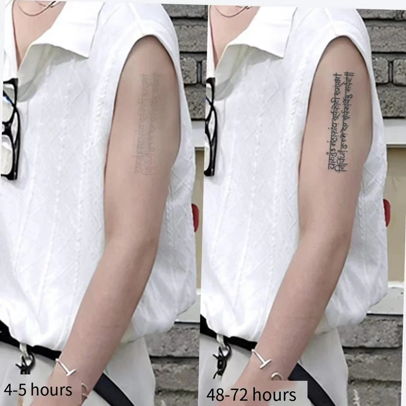 Pflanzliche Temporäre Tattoos – Alphabet-Set, Wasserfest, Entwickelt Sich In 24–48 Stunden, Hält 1–2 Wochen