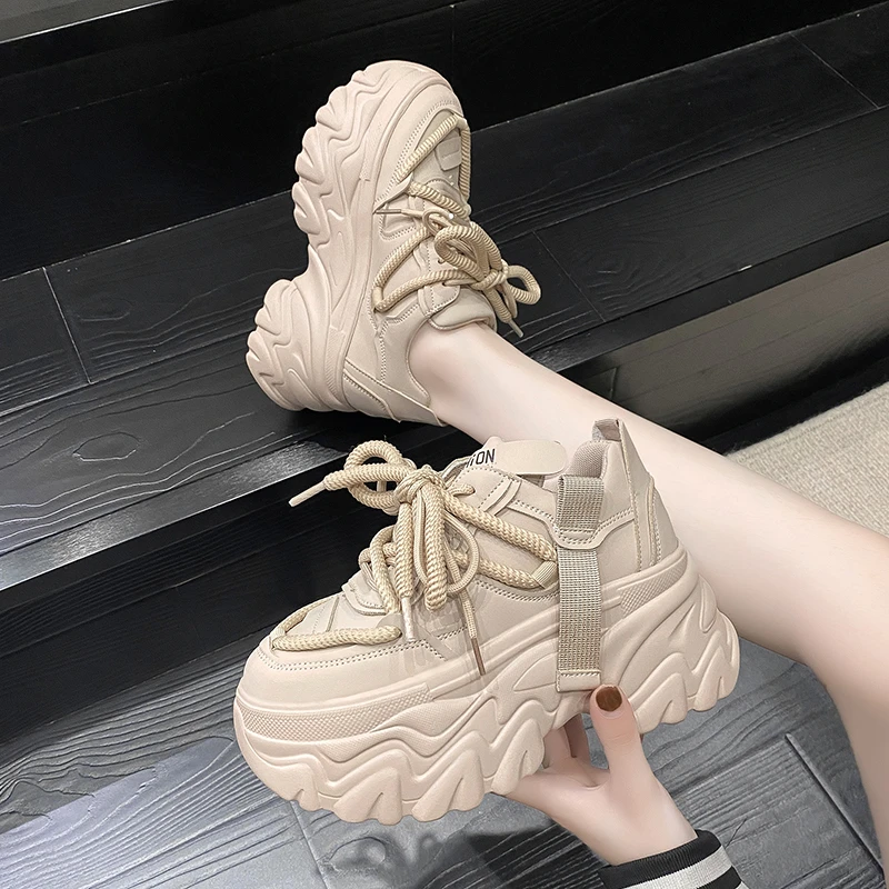 Autumn Women\'s Sneakers New Breathable High Platform Shoes Woman Ladies Vulcanize Casual Chunky Sneakers Zapatillas Mujer 8CM