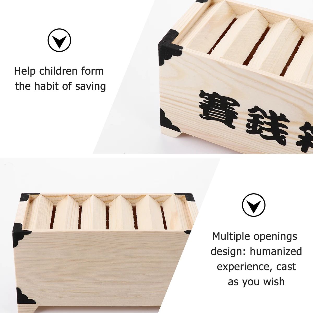 

Wooden Piggy Bank nament Material Retro Style Coin Container Wood Saving Box Compact Deskop Adornment Home