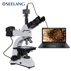 Trinocular HD Metallographic Microscope 5MP USB eyepiece Metal Mineral  LCD Chip Reflected Light  Stereo Biological 2 uses