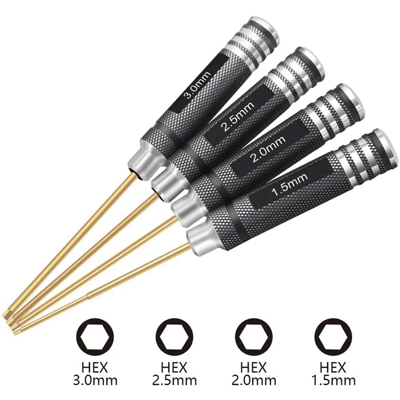 

8 Pcs 1.5 / 2.0 / 2.5 / 3.0 Mm Hex Screwdriver Set Titanium Hex Wrench Tool Set For Multi-Axis FPV RC Tool-[A17I]