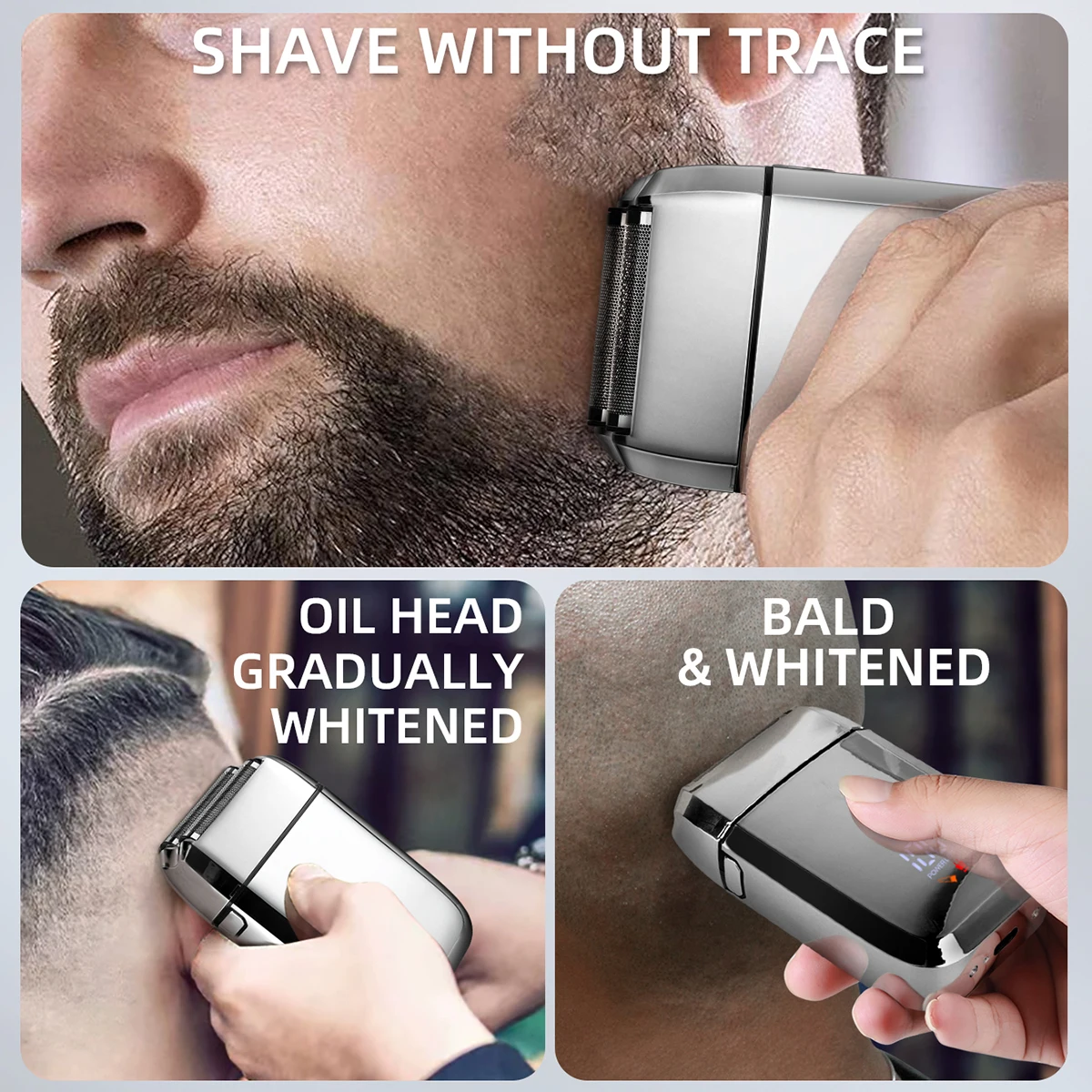 KIKIDO-Afeitadora eléctrica recargable para hombres, máquina de afeitar KK-S13 con carcasa de Metal, para Barba y pelo