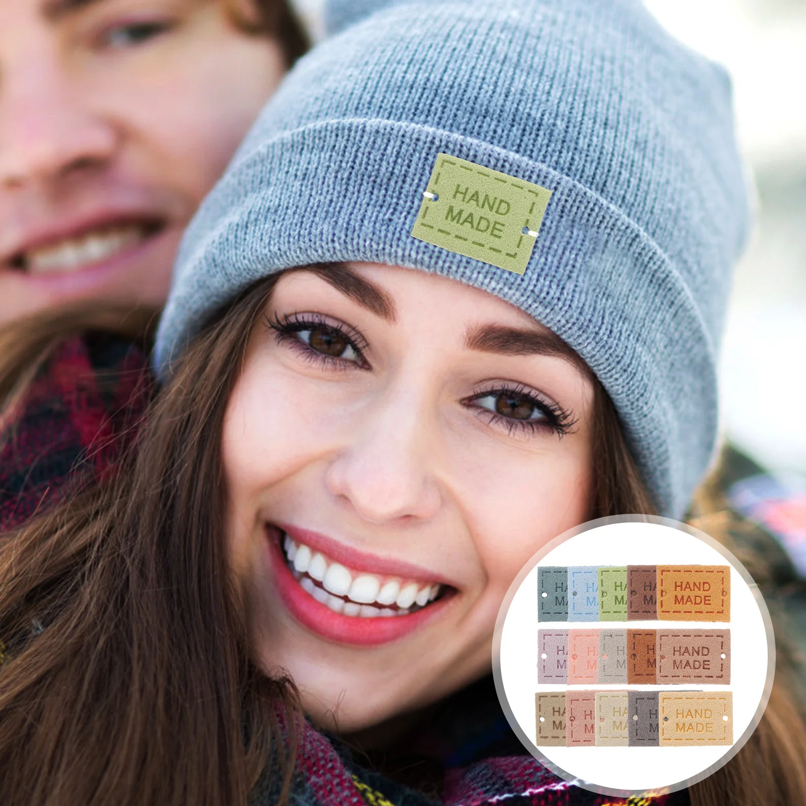 

150Pcs Handmade Labels Smooth Surface Beautiful Pattern Clothing Hats Bags Embellishment DIY Handmade Labels Crochet Tags