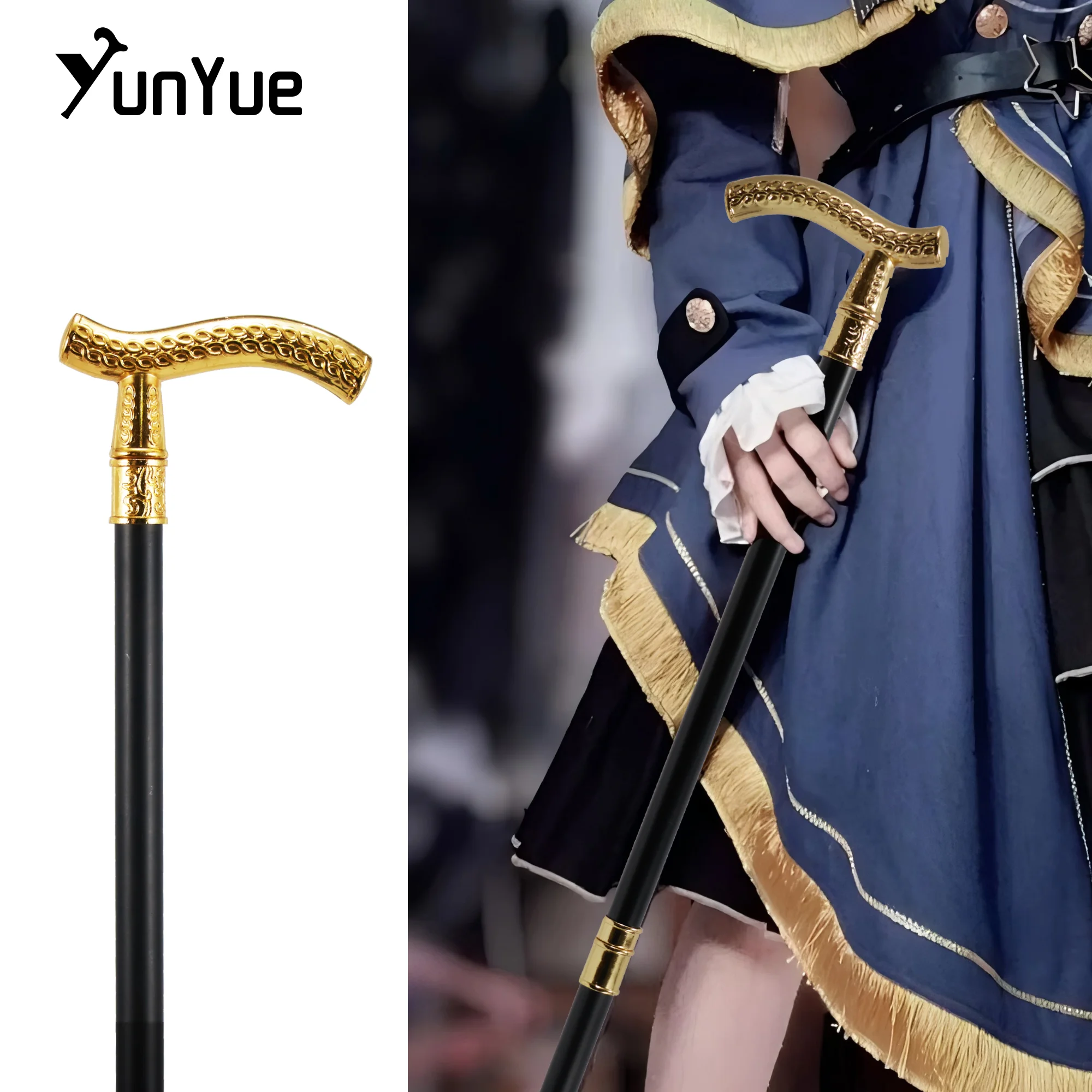 Luxury Gold Flower Wheatear Pattern Fashion Walking Stick Lady Party Decorative Cane Gentlemen Elegant Walking Stick Cosplay 93