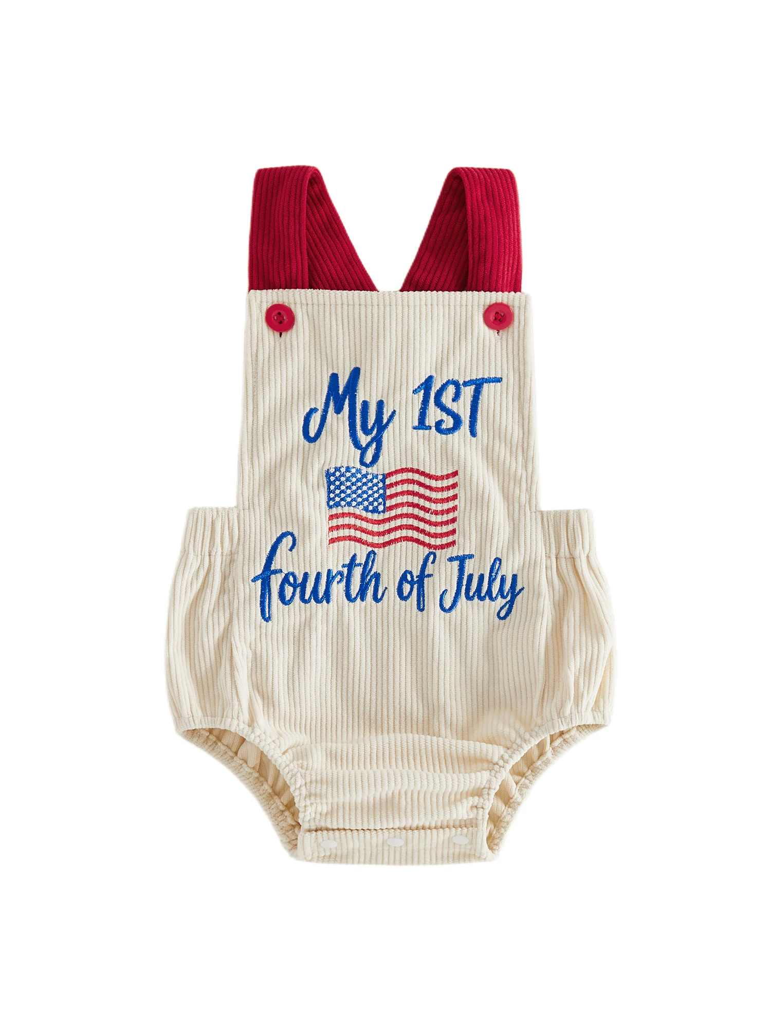 

Очаровательный комбинезон для малышей на День независимости с дизайном в стиле пэчворк с американским флагом и квадратным вырезом без рукавов для празднования четвертого дня рождения.