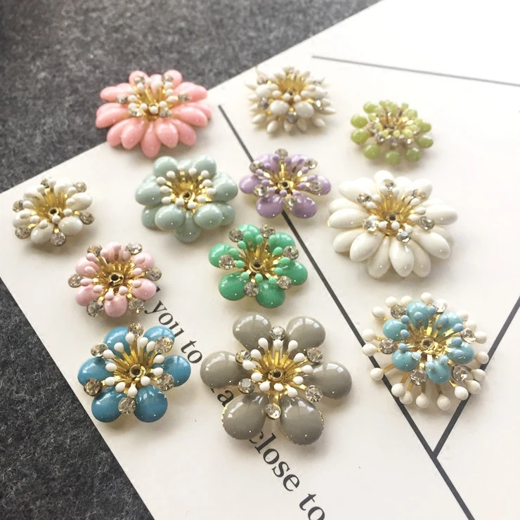 metal daisy flower rhinestone patch apliques de roupa crystal rhinestone applique sew on patches for clothing para vestuario