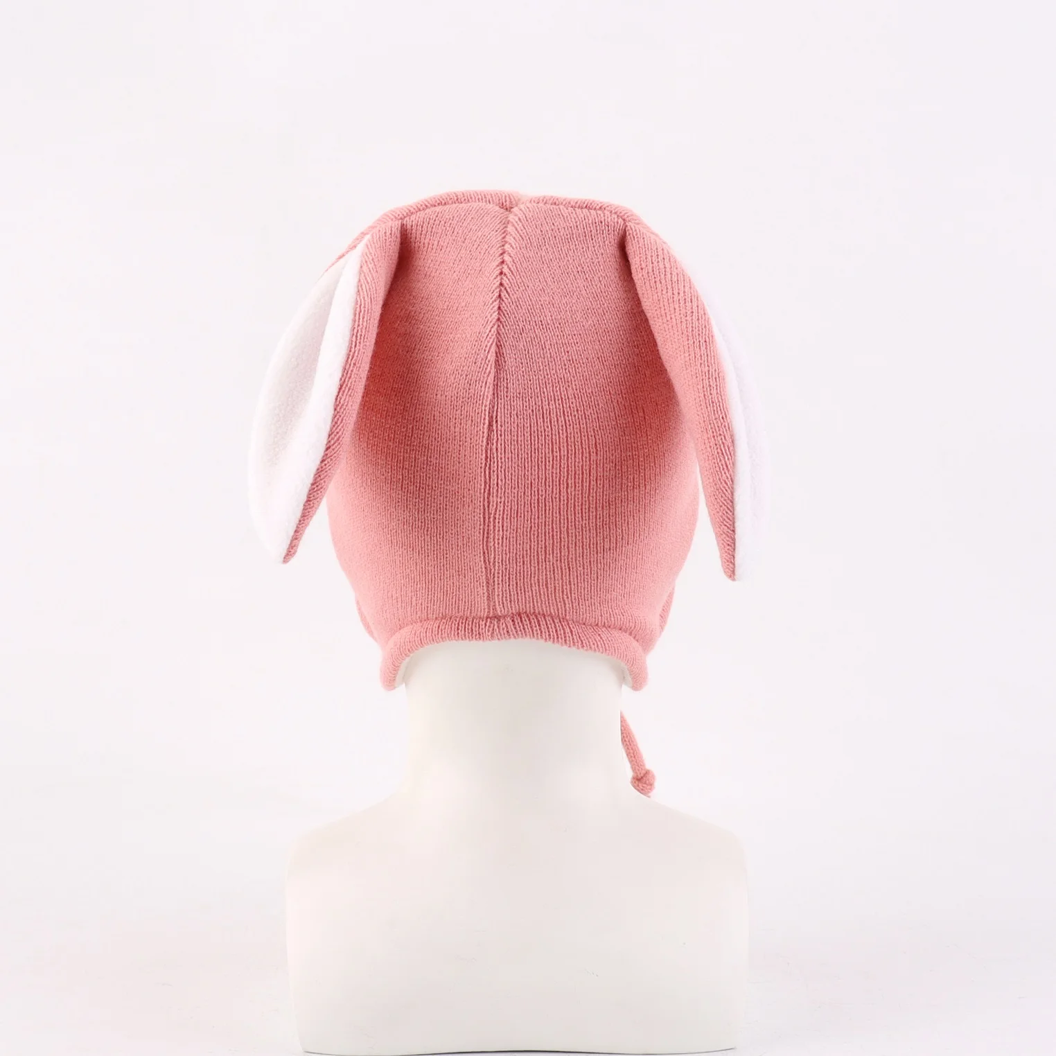 Gorro de invierno para bebé con orejeras, gorro con orejas de conejo para niños y niñas, gorro de punto con forro polar cálido para niños
