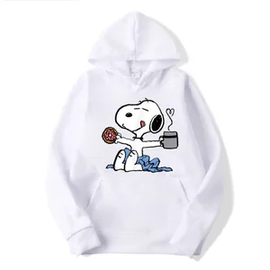 Erdnüsse Frauen und Männer - Donut -Kaffee -Cartoon -Hoodie, Extragrade Sweatshirt, Casal Pullover, Tops, Herbst, Winter, Modekleidung 6 Hauptverkaufsstillungskönige - №4